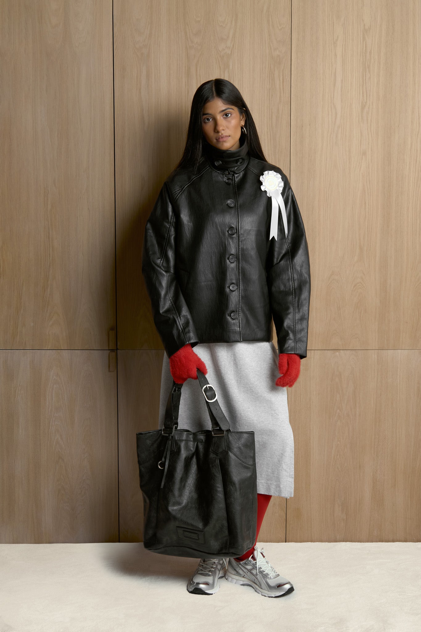 Hollies Classic Faux Leather Jacket in Black